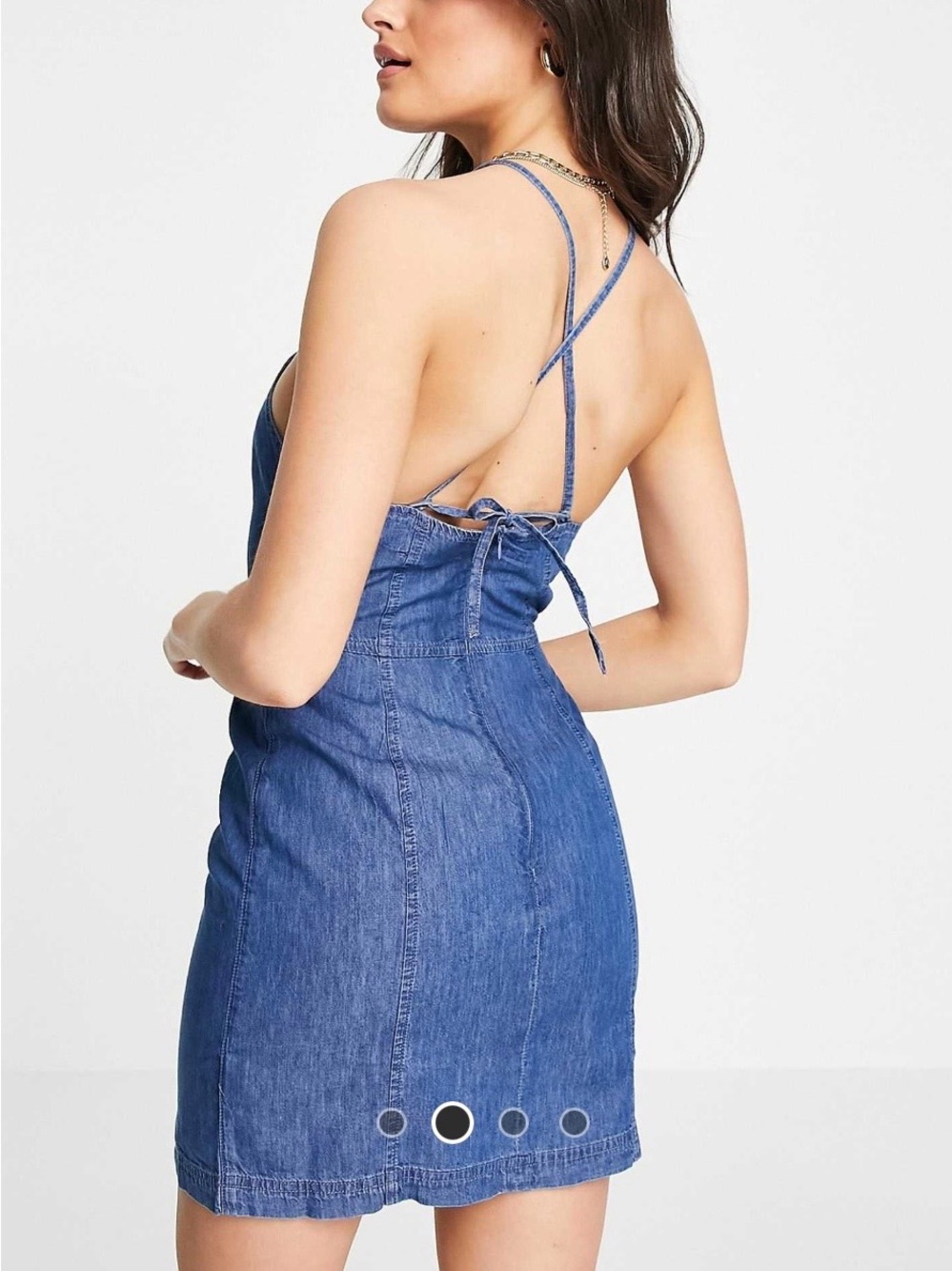 ASOS Blue Denim Halter Mini Dress